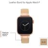 Anne Klein Leather Fashion Band for Apple Watch Secure, Adjustable, Apple Watch Band Replacement, Fits Most Wrists(Blush Pink/Rose Gold)