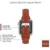 Anne Klein Leather Fashion Band for Apple Watch Secure, Adjustable, Apple Watch Band Replacement, Fits Most Wrists(Brown)
