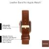 Anne Klein Leather Fashion Band for Apple Watch Secure, Adjustable, Apple Watch Band Replacement, Fits Most Wrists(Brown/Gold)