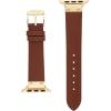 Anne Klein Leather Fashion Band for Apple Watch Secure, Adjustable, Apple Watch Band Replacement, Fits Most Wrists(Brown/Gold)