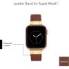 Anne Klein Leather Fashion Band for Apple Watch Secure, Adjustable, Apple Watch Band Replacement, Fits Most Wrists(Brown/Gold)