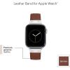 Anne Klein Leather Fashion Band for Apple Watch Secure, Adjustable, Apple Watch Band Replacement, Fits Most Wrists(Brown/Silver)