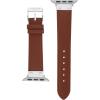 Anne Klein Leather Fashion Band for Apple Watch Secure, Adjustable, Apple Watch Band Replacement, Fits Most Wrists(Brown/Silver)