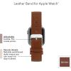 Anne Klein Leather Fashion Band for Apple Watch Secure, Adjustable, Apple Watch Band Replacement, Fits Most Wrists(Brown/Silver)