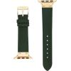 Anne Klein Leather Fashion Band for Apple Watch Secure, Adjustable, Apple Watch Band Replacement, Fits Most Wrists(Green/Gold)