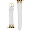 Anne Klein Leather Fashion Band for Apple Watch Secure, Adjustable, Apple Watch Band Replacement, Fits Most Wrists(Ivory)