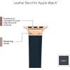 Anne Klein Leather Fashion Band for Apple Watch Secure, Adjustable, Apple Watch Band Replacement, Fits Most Wrists(Navy)