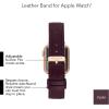 Anne Klein Leather Fashion Band for Apple Watch Secure, Adjustable, Apple Watch Band Replacement, Fits Most Wrists(Purple/Rose Gold)