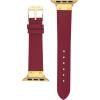Anne Klein Leather Fashion Band for Apple Watch Secure, Adjustable, Apple Watch Band Replacement, Fits Most Wrists(Red/Gold)