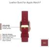 Anne Klein Leather Fashion Band for Apple Watch Secure, Adjustable, Apple Watch Band Replacement, Fits Most Wrists(Red/Gold)