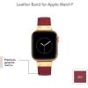 Anne Klein Leather Fashion Band for Apple Watch Secure, Adjustable, Apple Watch Band Replacement, Fits Most Wrists(Red/Gold)