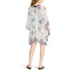 Anne Klein Open Front Floral Poncho Cape, Black Ivory