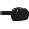 Anne Klein Quilted Nylon Pant Belt, Black, One Size