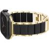 Anne Klein Silicone Fashion Bracelet for Apple Watch, Secure, Adjustable, Apple Watch Replacement Band, Fits Most Wrists(Black/Gold)