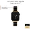Anne Klein Silicone Fashion Bracelet for Apple Watch, Secure, Adjustable, Apple Watch Replacement Band, Fits Most Wrists(Black/Gold)