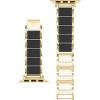 Anne Klein Silicone Fashion Bracelet for Apple Watch, Secure, Adjustable, Apple Watch Replacement Band, Fits Most Wrists(Black/Gold)