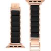 Anne Klein Silicone Fashion Bracelet for Apple Watch, Secure, Adjustable, Apple Watch Replacement Band, Fits Most Wrists(Black/Rose Gold)