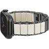 Anne Klein Silicone Fashion Bracelet for Apple Watch, Secure, Adjustable, Apple Watch Replacement Band, Fits Most Wrists(Cream/Black)