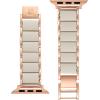 Anne Klein Silicone Fashion Bracelet for Apple Watch, Secure, Adjustable, Apple Watch Replacement Band, Fits Most Wrists(Cream/Rose Gold)