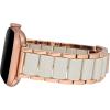 Anne Klein Silicone Fashion Bracelet for Apple Watch, Secure, Adjustable, Apple Watch Replacement Band, Fits Most Wrists(Cream/Rose Gold)