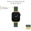 Anne Klein Silicone Fashion Bracelet for Apple Watch, Secure, Adjustable, Apple Watch Replacement Band, Fits Most Wrists(Green/Gold)