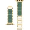 Anne Klein Silicone Fashion Bracelet for Apple Watch, Secure, Adjustable, Apple Watch Replacement Band, Fits Most Wrists(Green/Gold)