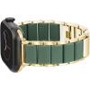 Anne Klein Silicone Fashion Bracelet for Apple Watch, Secure, Adjustable, Apple Watch Replacement Band, Fits Most Wrists(Green/Gold)