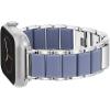 Anne Klein Silicone Fashion Bracelet for Apple Watch, Secure, Adjustable, Apple Watch Replacement Band, Fits Most Wrists(Light Blue/Silver)