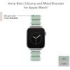 Anne Klein Silicone Fashion Bracelet for Apple Watch, Secure, Adjustable, Apple Watch Replacement Band, Fits Most Wrists(Mint Green/Silver)