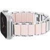 Anne Klein Silicone Fashion Bracelet for Apple Watch, Secure, Adjustable, Apple Watch Replacement Band, Fits Most Wrists(Pink/Silver)