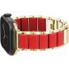 Anne Klein Silicone Fashion Bracelet for Apple Watch, Secure, Adjustable, Apple Watch Replacement Band, Fits Most Wrists(Red/Gold)