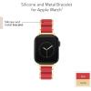 Anne Klein Silicone Fashion Bracelet for Apple Watch, Secure, Adjustable, Apple Watch Replacement Band, Fits Most Wrists(Red/Gold)