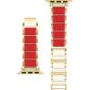 Anne Klein Silicone Fashion Bracelet for Apple Watch, Secure, Adjustable, Apple Watch Replacement Band, Fits Most Wrists(Red/Gold)