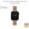 Anne Klein Silicone Fashion Bracelet for Apple Watch, Secure, Adjustable, Apple Watch Replacement Band, Fits Most Wrists(Taupe/Gold)