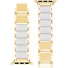 Anne Klein Silicone Fashion Bracelet for Apple Watch, Secure, Adjustable, Apple Watch Replacement Band, Fits Most Wrists(White/Gold)