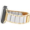 Anne Klein Silicone Fashion Bracelet for Apple Watch, Secure, Adjustable, Apple Watch Replacement Band, Fits Most Wrists(White/Gold)