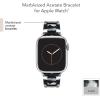 Anne Klein Women’s Acetate Fashion Band for Apple Watch Secure, Adjustable, Apple Watch Band Replacement, Fits Most Wrists(Black/White)