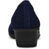 Anne Klein Women’s Wisher Wedge Pump(Navy Knit)