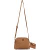 Anne Klein womens Anne Klein Dome Crossbody With Detachable Card Case(Mocha)