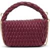 Anne Klein womens Anne Klein Rounded Mini Ruched Crossbody(Cherry Lacquer)
