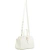 Anne Klein womens Anne Klein Sculpted Buckle Satchel With Convertible Strap(Anne White)