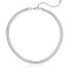 Anne Klein Classics Gold-Tone Flat Chain Necklace(Silver)