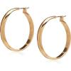 Anne Klein Classics Silvertone Large Oval Hoop Earrings(Gold)