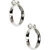 Anne Klein Clip Hoop Earrings(Silver Tone)