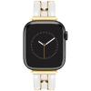 Anne Klein Fashion Bracelet for Apple Watch, Secure, Adjustable, Apple Watch Replacement Band, Fits Most Wrists(White/Gold)