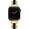 Anne Klein Fashion Chain Bracelet for Apple Watch, Secure, Adjustable, Apple Watch Replacement Band, Fits Most Wrists(Black and Gold)