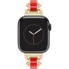 Anne Klein Fashion Chain Bracelet for Apple Watch, Secure, Adjustable, Apple Watch Replacement Band, Fits Most Wrists(Gold/Red)
