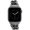 Anne Klein Fashion Chain Bracelet for Apple Watch, Secure, Adjustable, Apple Watch Replacement Band, Fits Most Wrists(Gunmetal Gray with Crystals)