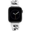 Anne Klein Fashion Chain Bracelet for Apple Watch, Secure, Adjustable, Apple Watch Replacement Band, Fits Most Wrists(Silver)