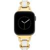 Anne Klein Fashion Chain Bracelet for Apple Watch, Secure, Adjustable, Apple Watch Replacement Band, Fits Most Wrists(White/Gold)